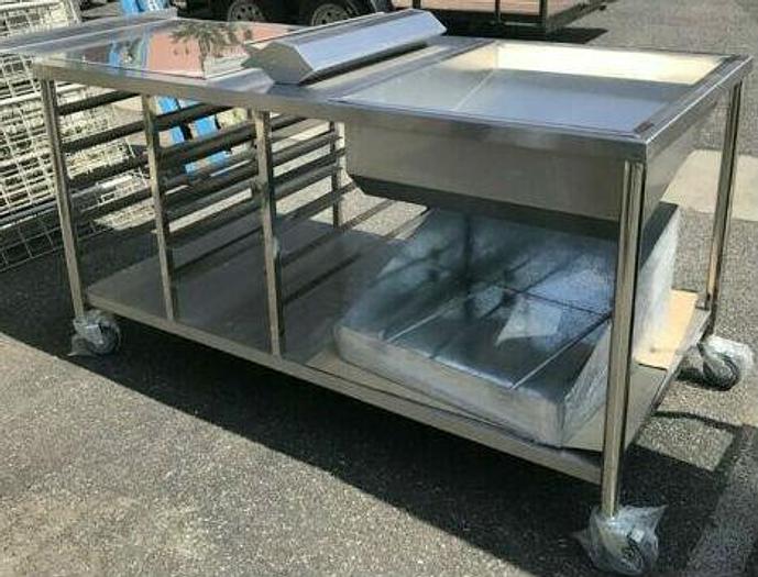 NEW 66" Donuts Table Working Station W/ Glazing Dipper Sugar Pan Bottom Basket