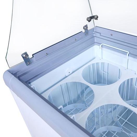 60-inch Ice Cream Dipping Freezer with Flat Sneeze Guard