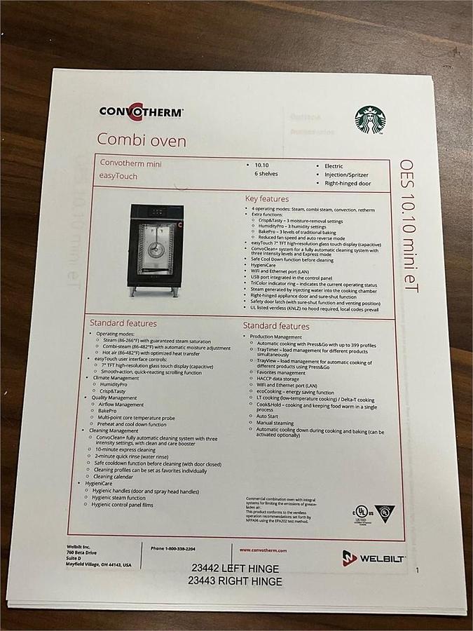 Used New Convotherm 10.10 half size combi oven - 4 available