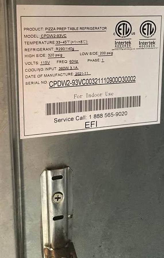 Used Pizza prep table 8' - SEE VIDEO