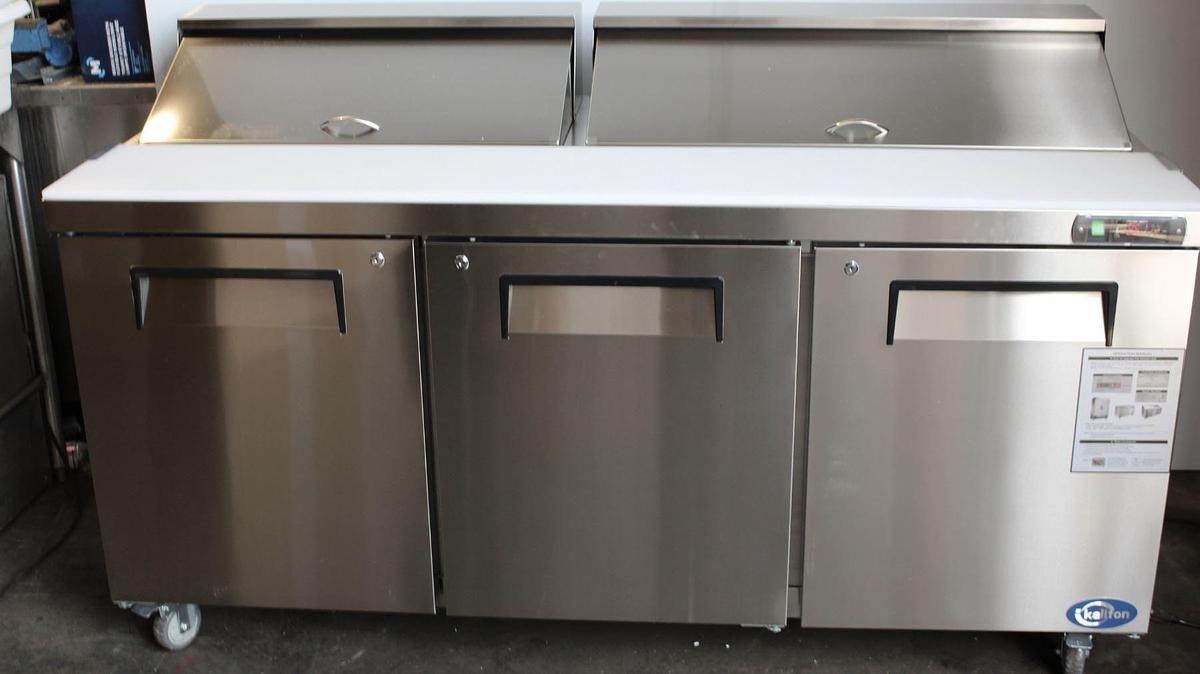 Kalifon 6 ft Prep Table - Scratch & Dent - Model KSR-72B1 - 115 V - 4.6 Amps