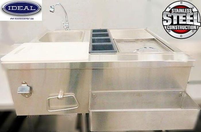 Bar sink combo - ice bin - speed rail - sink - opener & towel rack