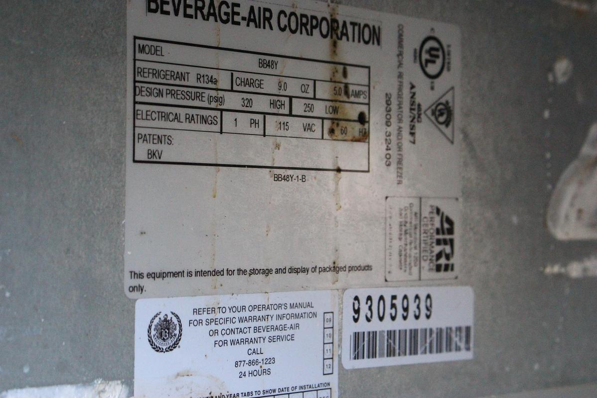 Used Beverage Air Black Solid Door Back Bar Cooler Model: BB48Y