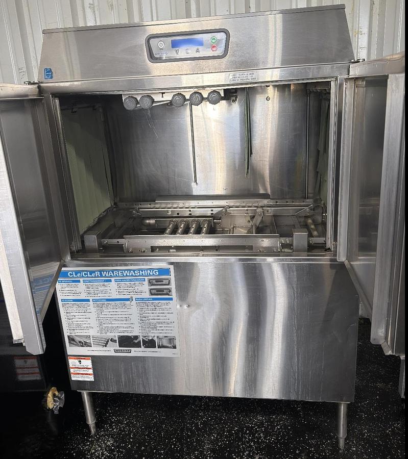 Used Hobart CL44E Commercial Dishwasher Conveyor Dishwasher Rack-Type