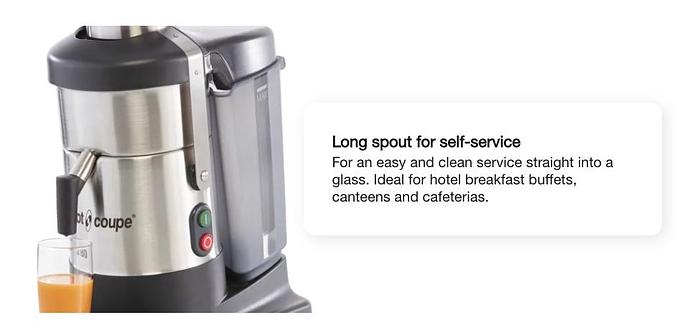 Robot Coupe - J80 Buffet Automatic Juicer with Pulp Ejection - 120V, 3450 RPM
