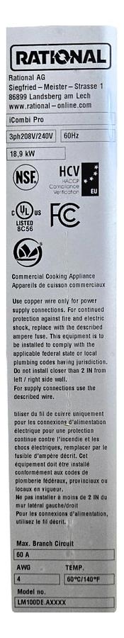 Refurbished Rational LM100DE.AXXXX Electric Combi Oven with LMZ100BE.DZB Ventless Hood