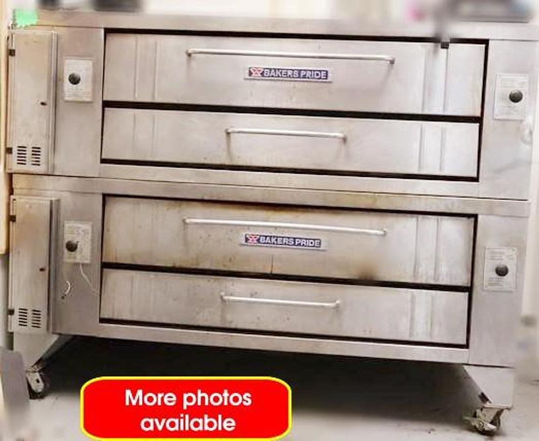Used Bakers Pride Y600 Double stacked pizza ovens - natural gas
