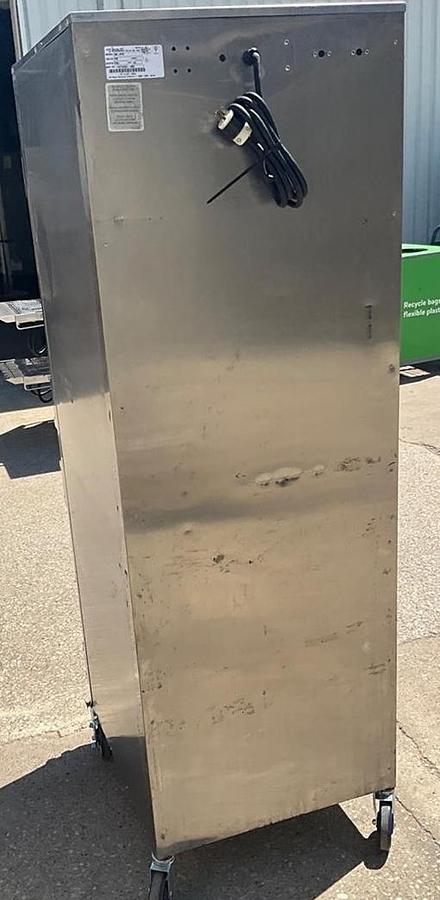 Used Alto Shaam heated food warmer cabinet on casters