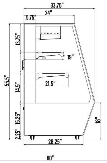New Air - NDDC-60-GC  - DELI DISPLAY CASE WITH GRAITY COIL