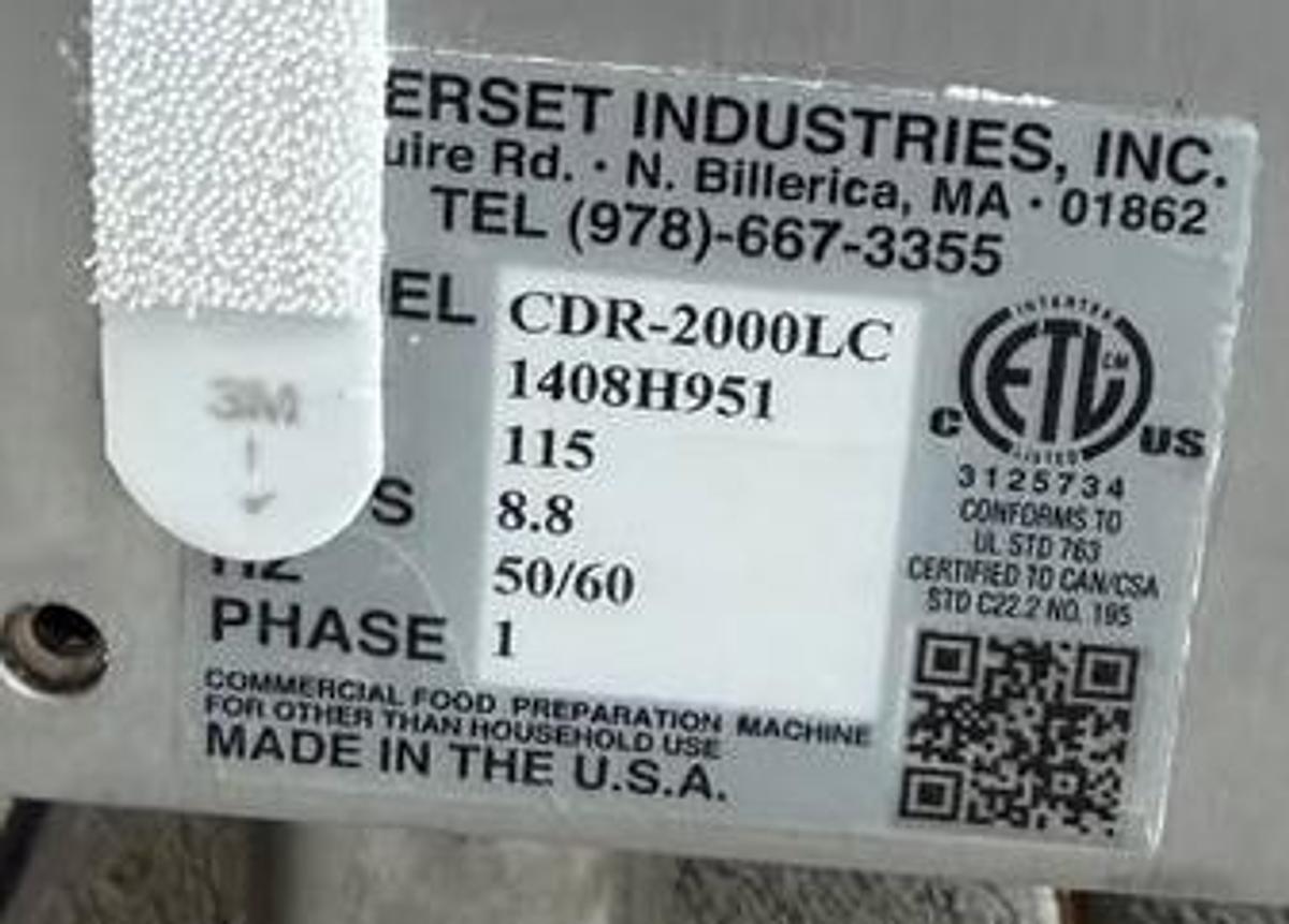 Used Somerset CDR-2000LC Dough Sheeter