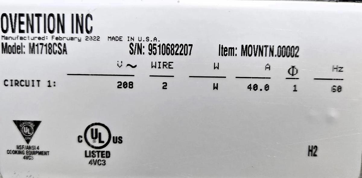 Used Ovention M1718CSA Matchbox Oven - TWO AVAILABLE