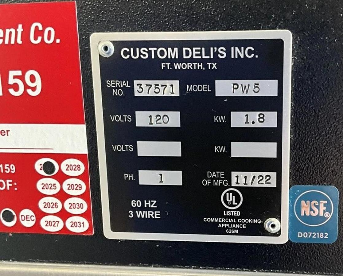 Used 2022 Custom Deli's PW5 Heated Holding Cabinet Display Merchandiser Warmer - BRAND NEW