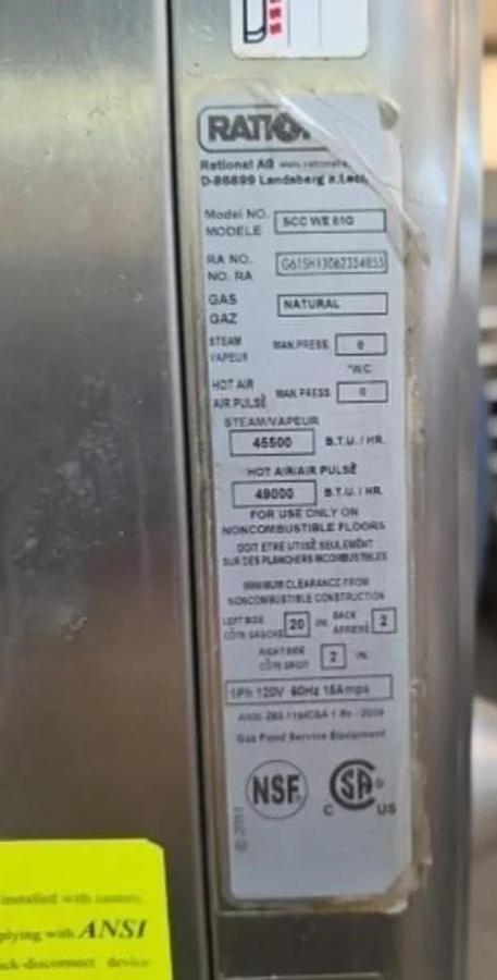 Used Rationale nat gas stacked self-cooking
