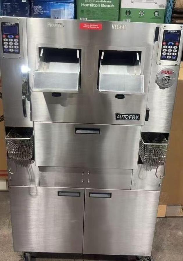 Used AutoFry MTI-40 series commercial deep fryer - double ventless grease fryer