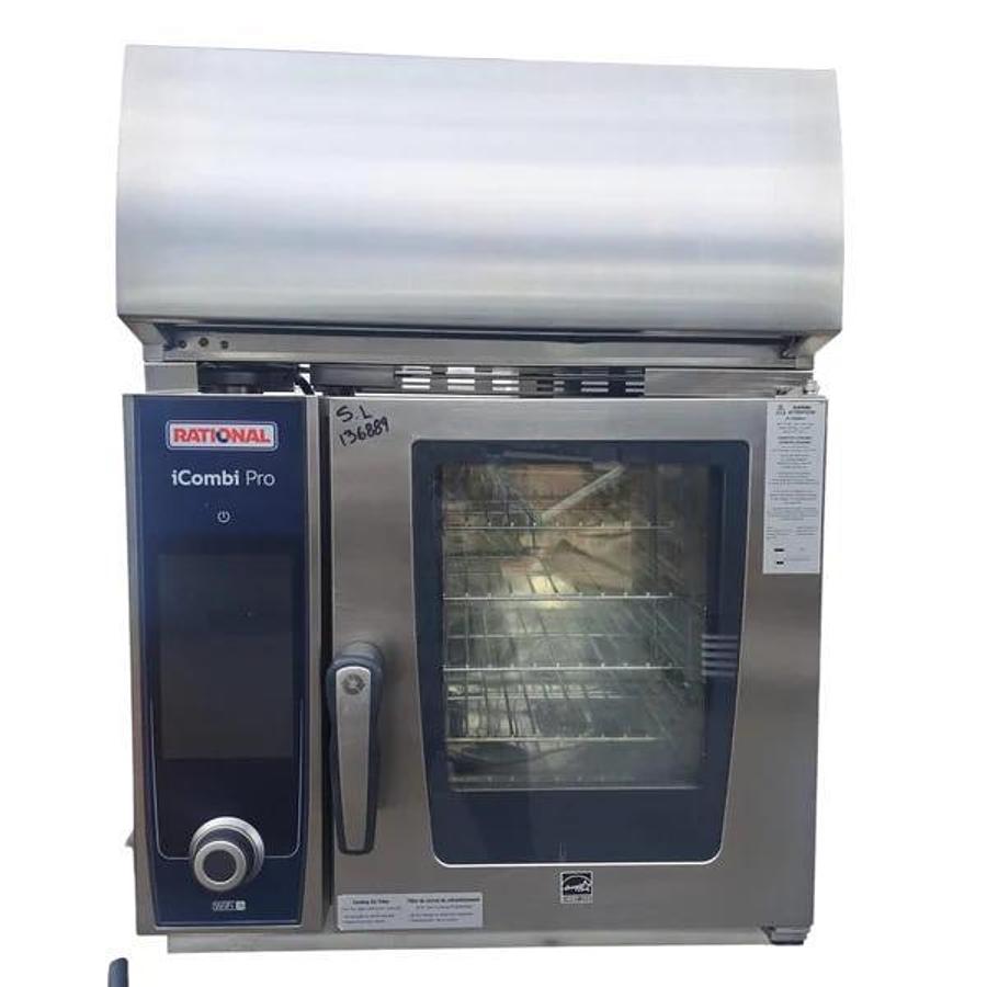 Used Rational LMZ100AE.DAB / UltraVent Plus XS iCombi Pro 4 Pan Half Size Electric Combi Oven with Hood