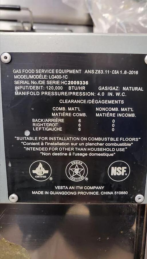 Used Vulcan LG400 Fryer -WARRANTY