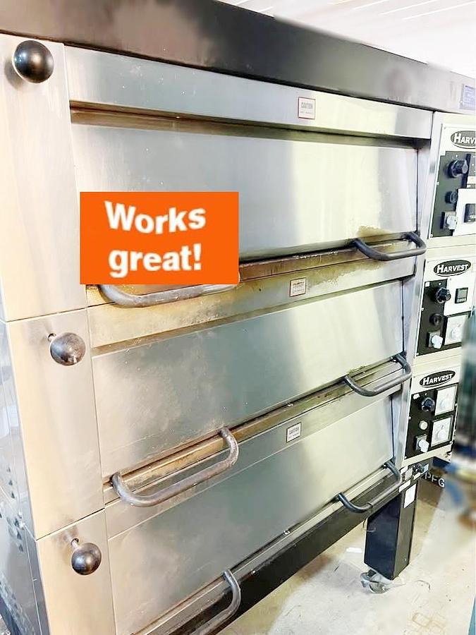 Used Harvest Electric Triple Deck Ovens - made in Canada