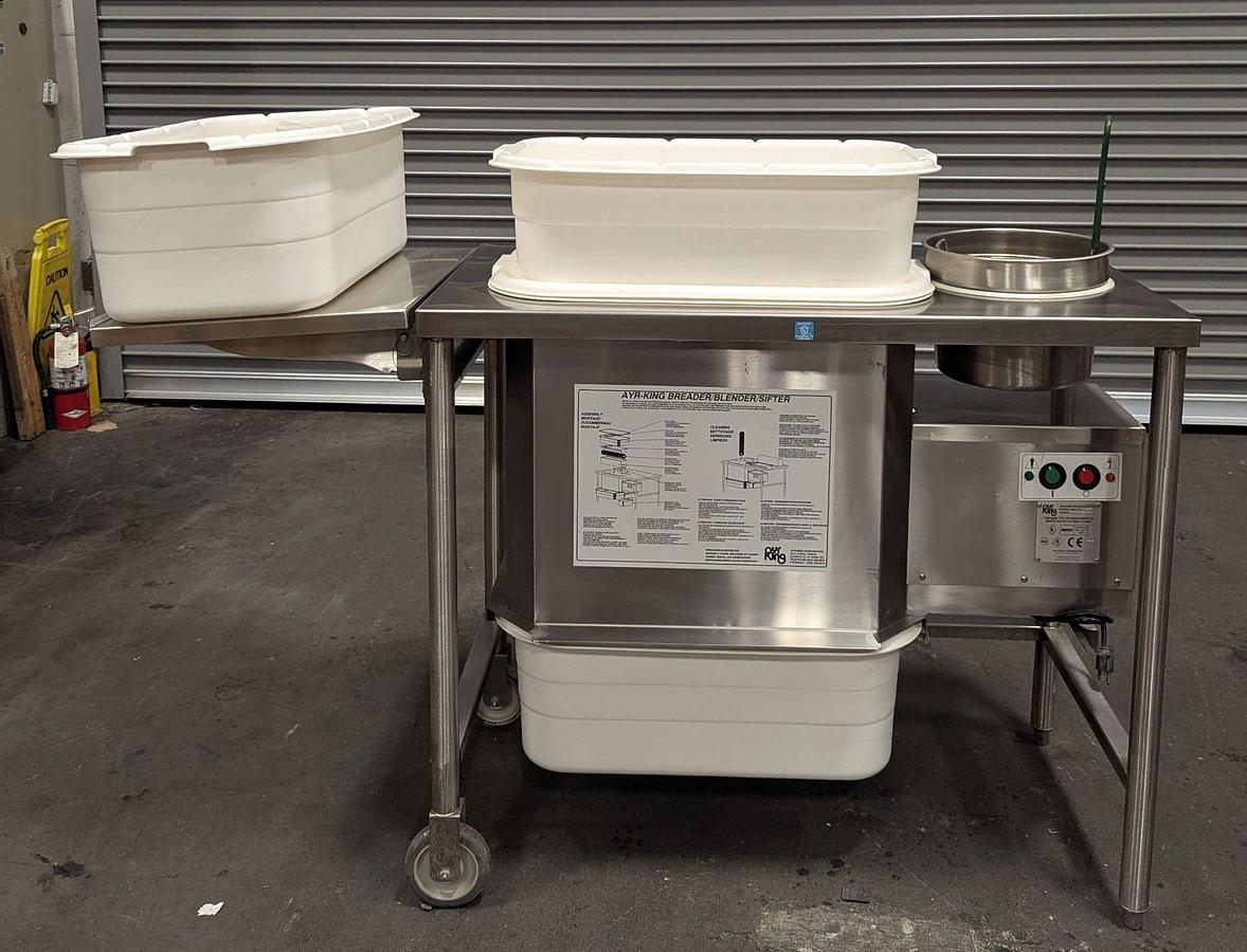 Used BREADING STATION AYR-KING -BREADER, BLENDER,SIFTER - BRAND NEW - WARRANTY