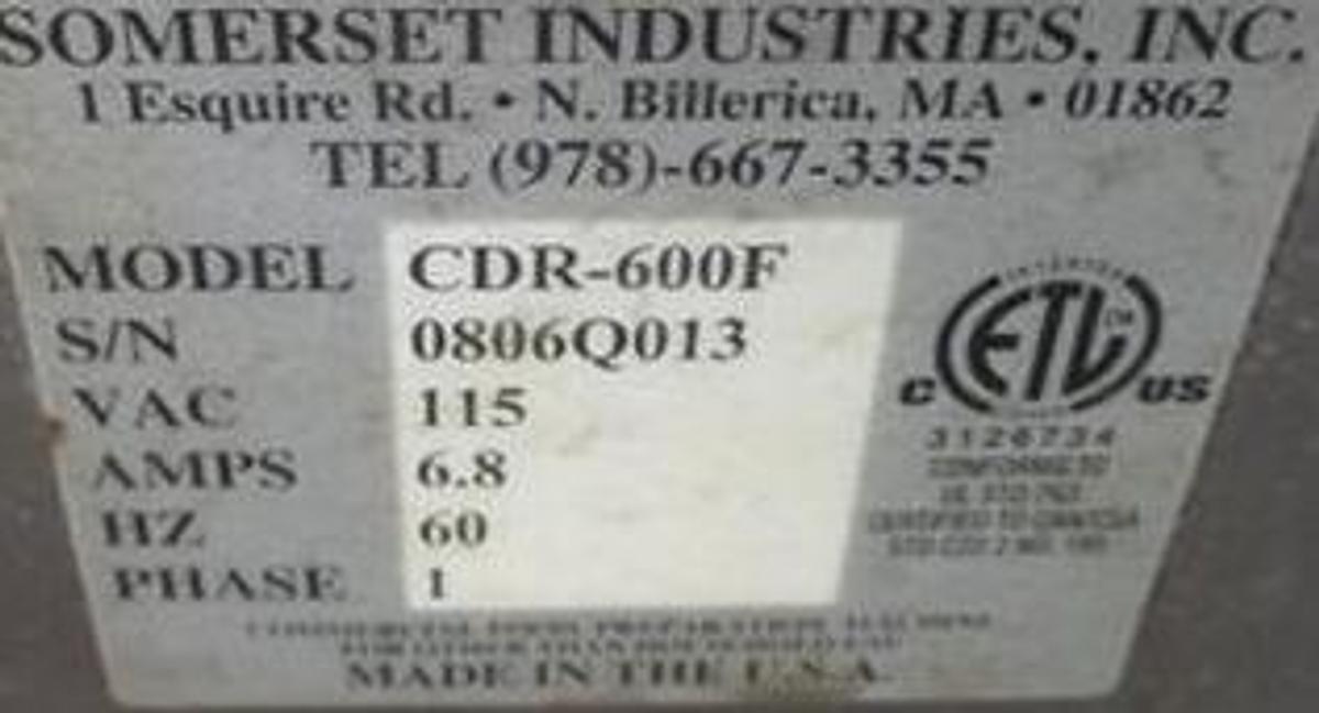 Used Somerset CDR600 Dough Sheeter