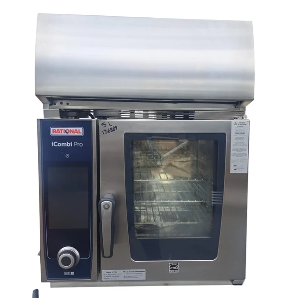 Used Rational LMZ100AE.DAB / UltraVent Plus XS iCombi Pro 4 Pan Half Size Electric Combi Oven with Hood