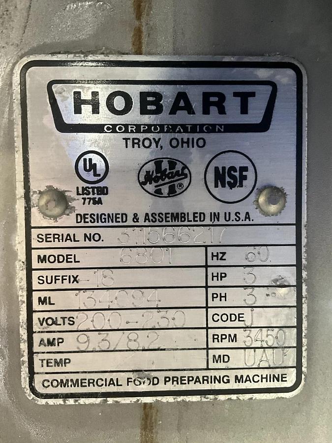 Used Hobart 6801 Vertical 142" Meat butcher Saw Band Saw Cutter