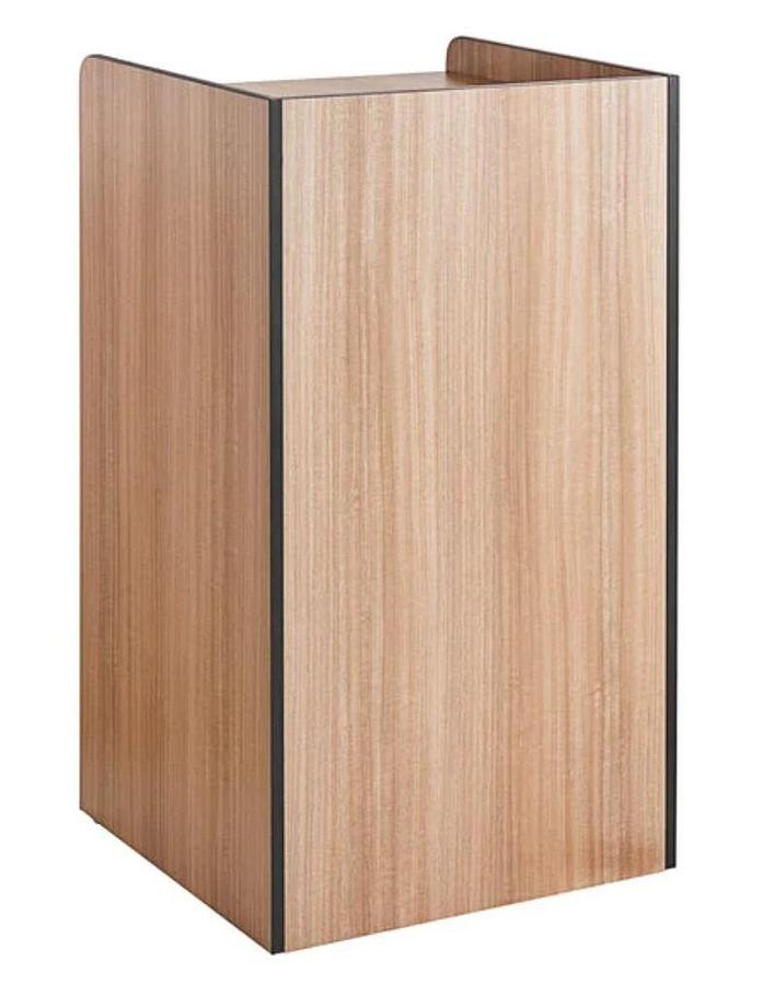 Used Waste 35 Gallon Weathered Walnut Waste Receptacle Enclosure with "THANK YOU" Swing Door