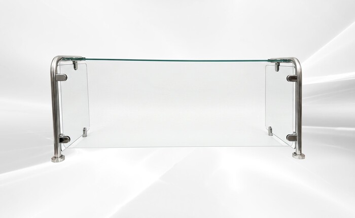 Sneeze guards - glass with metal frame - 5 sizes to choose from
