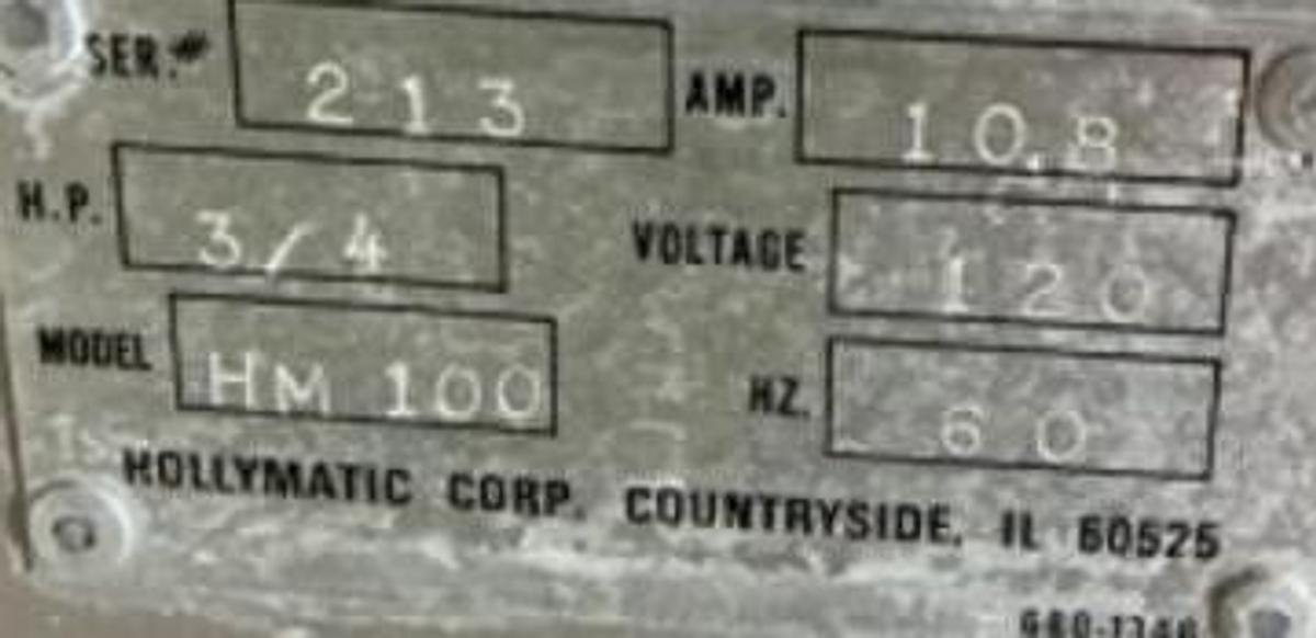Used Clean Working Industrial Hollymatic HM-100 Mixer