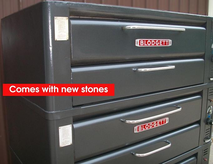 Refurbished BLODGETT 961 NATURAL DECK GAS DOUBLE PIZZA OVENS WITH NEW STONES