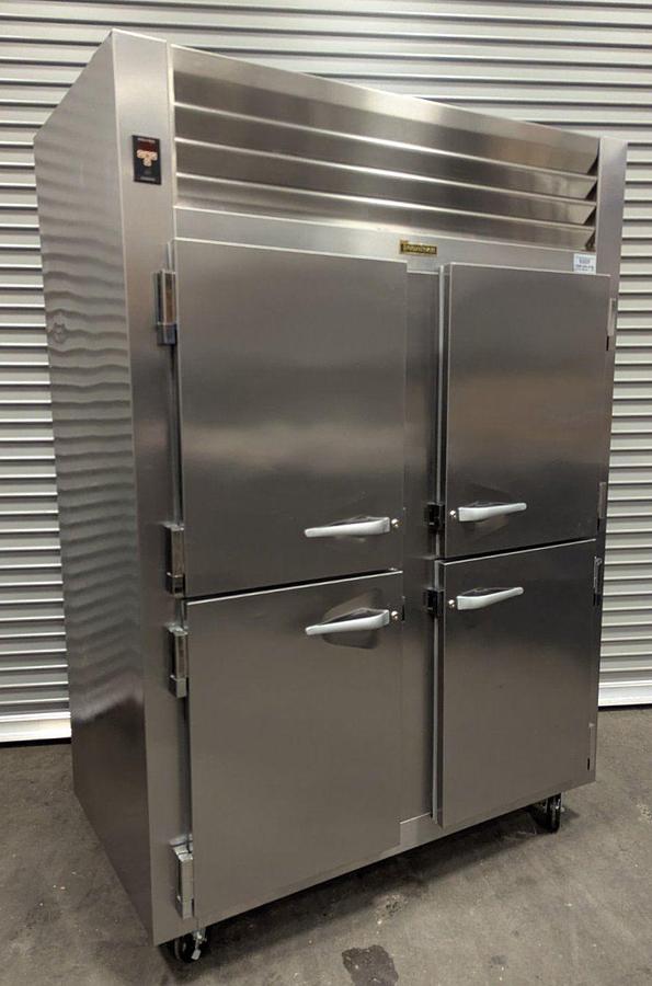 Used Traulsen AHT232WUT-HHS Spec-Line 58" 2-Section Stainless Cooler W/4 Doors - 2 available