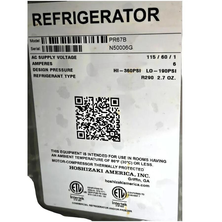 Used Hoshizaki PR67B Refrigerated Prep Table -WARRANTY