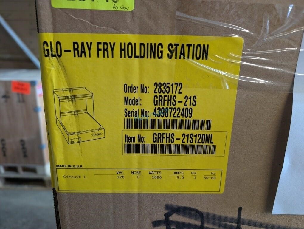 Used HATCO BRANDNEW GLO-RAY FRY HOLDING STATION RFHS-21S - - 2 available