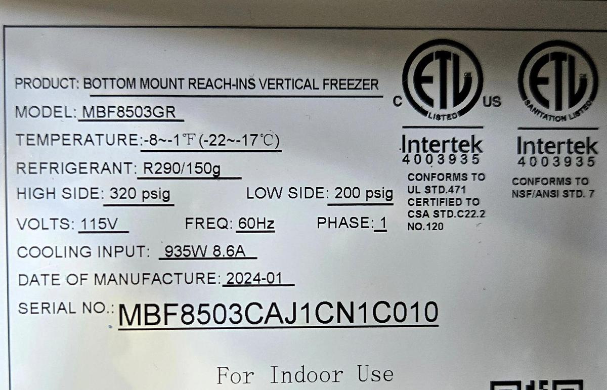 Used Atosa  MBF8503GR Upright Freezer - 2 Door -WARRANTY