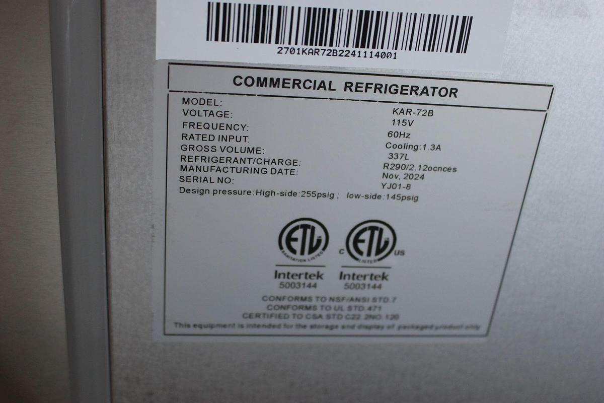 Used  Kalifon Chef Base - Scratch & Dent - Model KAR-72B - 72.75" Wide  - SEE VIDEO