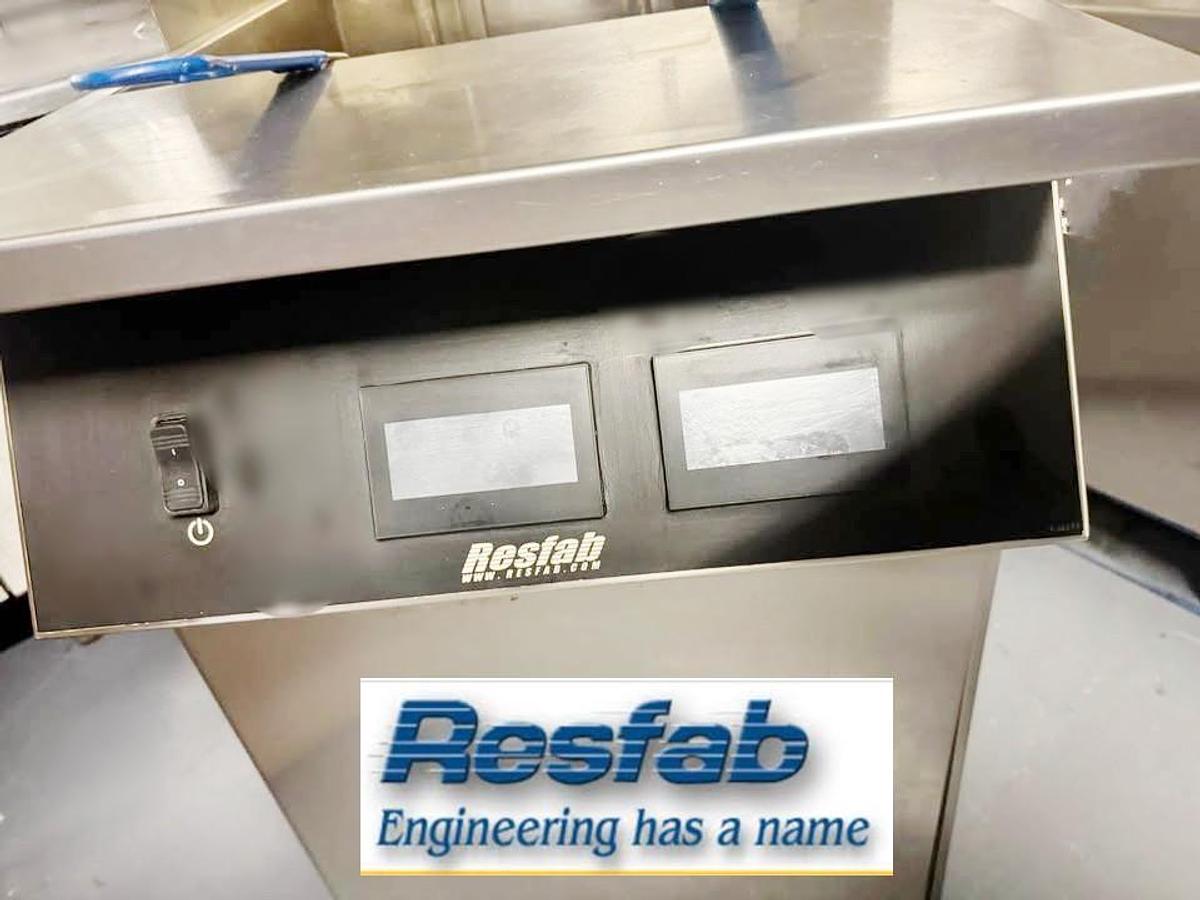 Used Resfab electric fryer with ventless hood