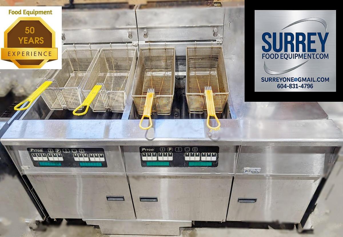 Used Pitco Dual SG18 Fryers with Oil Recovery