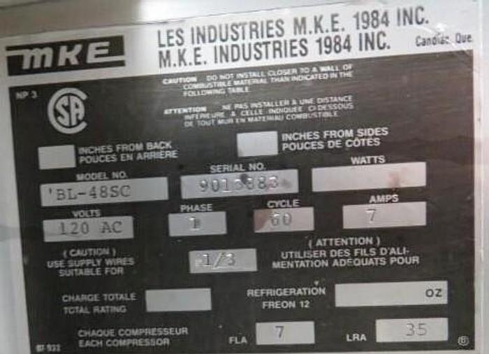 Used 48"MKE Refrigerated prep salad bar