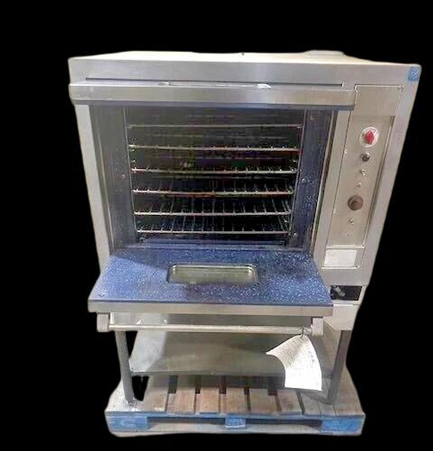 Used "VULCAN"H.D COMMERCIAL N GAS FULL SIZE PAN CONVECTION OVEN ON STAND WITH 6 RACKS