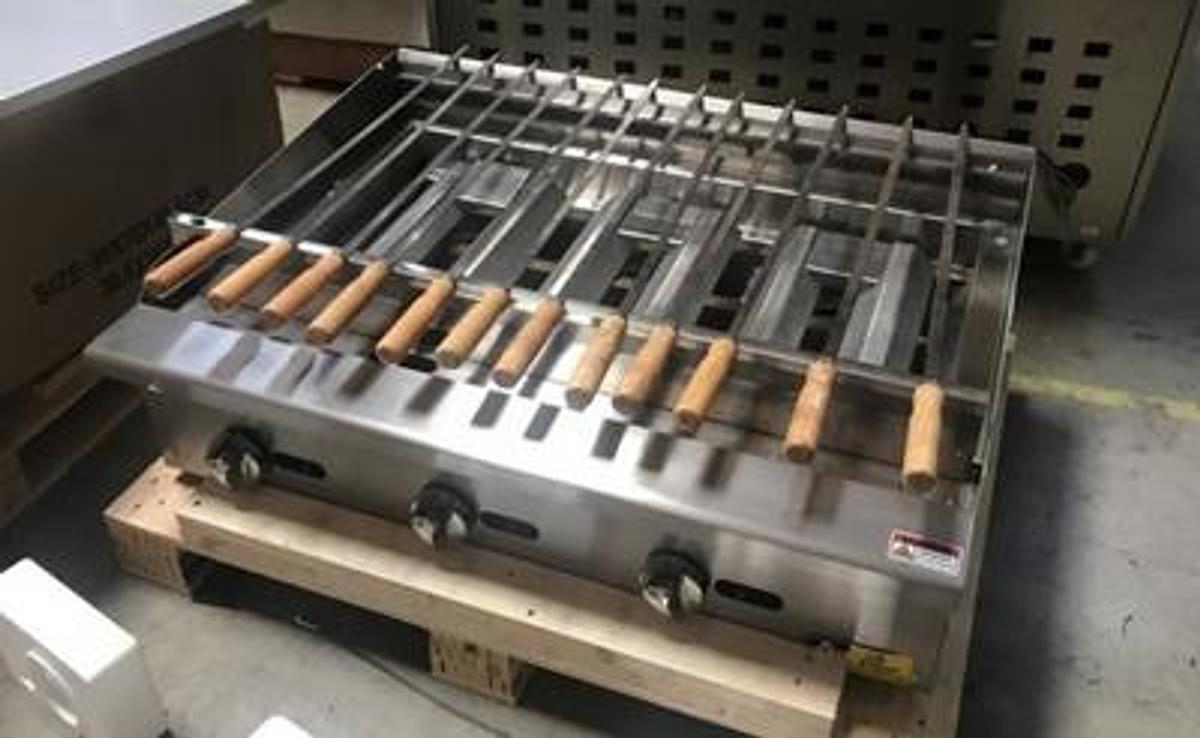 Used 36" Shish Kebab Broiler USA Radiant Gas Grill 150K BTU Connerton KABOB-36 NSF 3'
