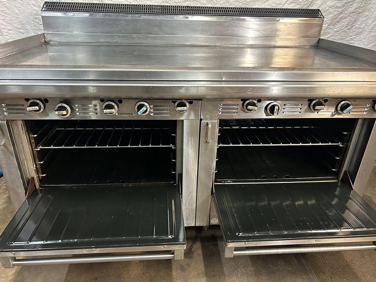Used Garland Master Series Heavy Duty Gas Range with Griddle and 2 Ovens