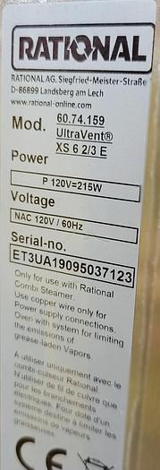 Refurbished Rational 60.74.159 Ultravent Hood -buy or rent $7.18 per day