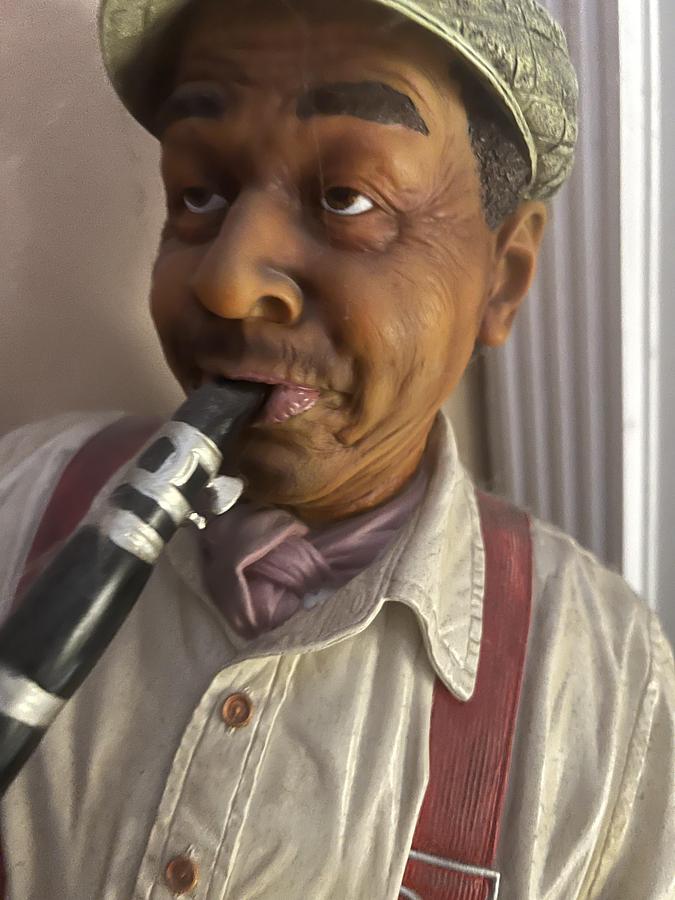 Used Decor item - Clarinet Player - ghostly -OPEN TO OFFERS