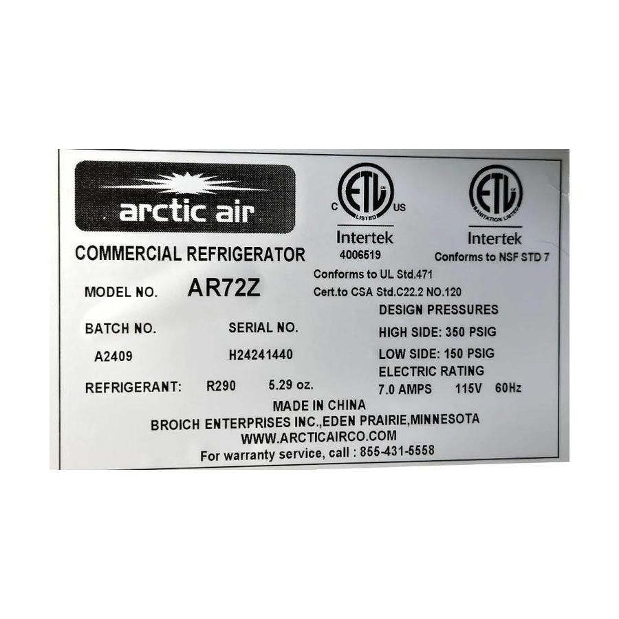 Used Arctic Air AR72Z Refrigerator - 3 Door-Warranty