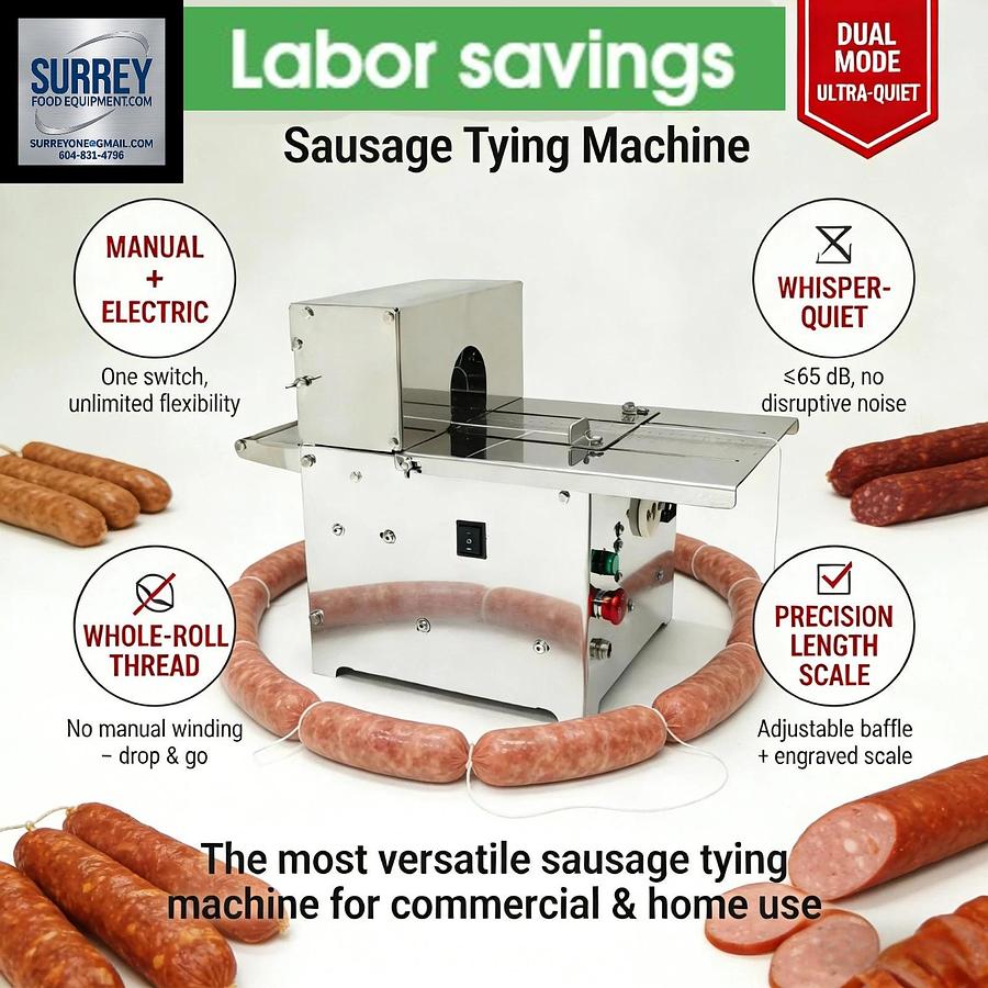 Used Commercial Manual/Auto Sausage Tying Machine Linker Twister Whole‑Roll Load