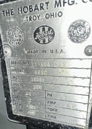 Refurbished Hobart Meat Grinder MD# 4632 - 2 HORSE POWER