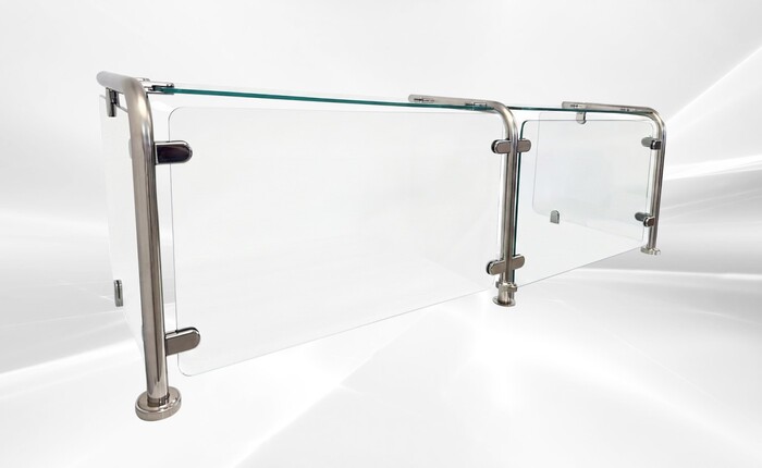 Sneeze guards - glass with metal frame - 5 sizes to choose from
