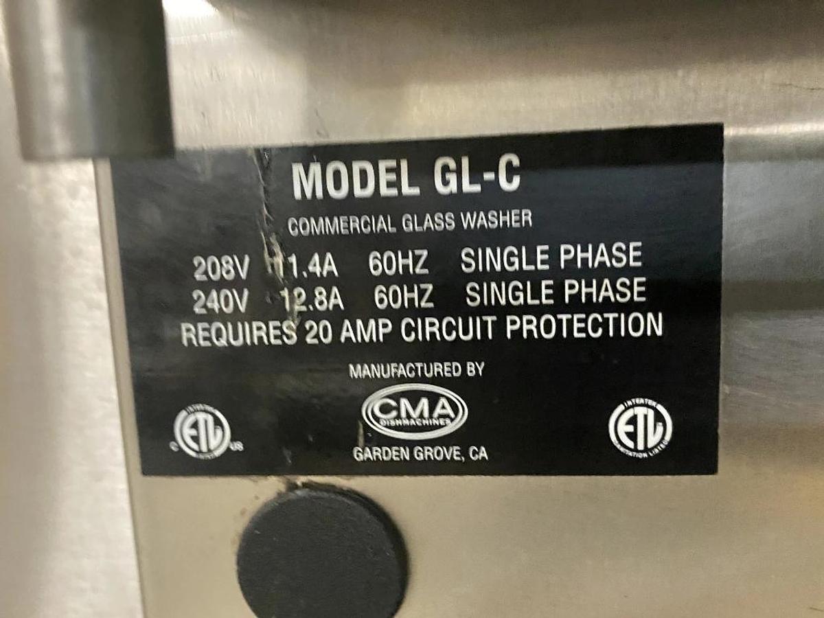 Used CMA model GL-C rotary Glass Washer