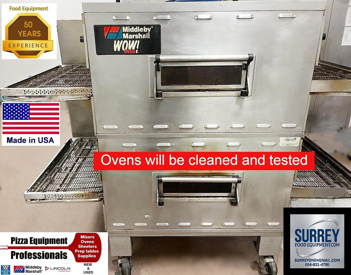 Used Conveyor Pizza Oven Middleby Marshall Gas PS640 G 2-Stack, Impingement WOW Ovens