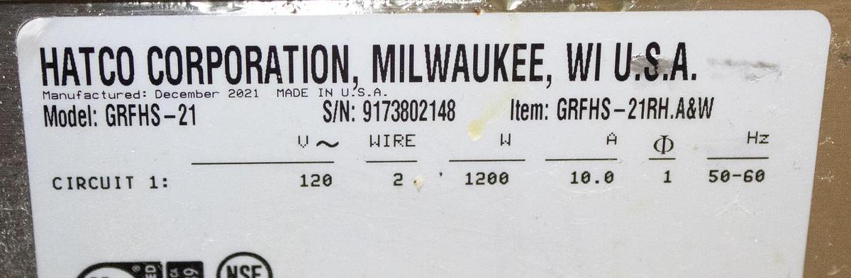 Used  BAILIFF SEIZURE: HATO 21" GLO-RAY FRY DISPLAY