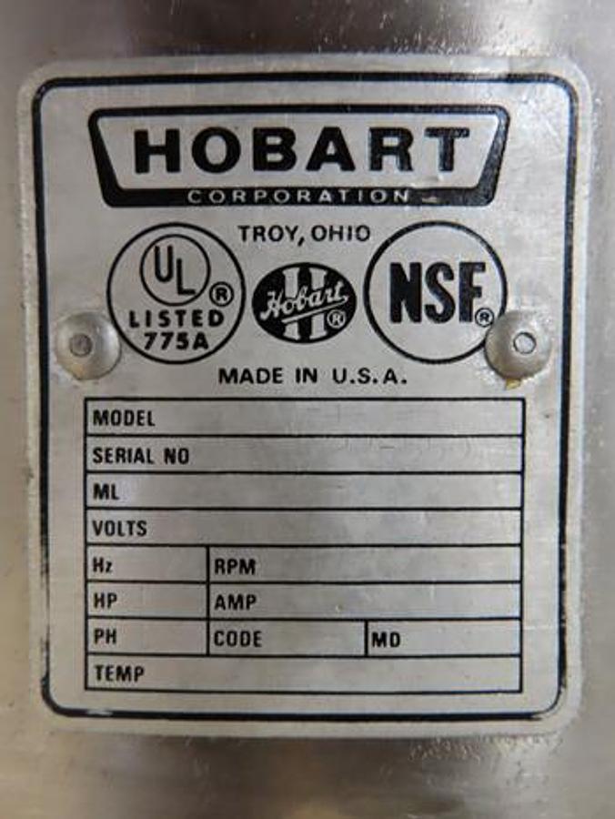 Used Hobart Potato Peeler Model FD-4/50-4 